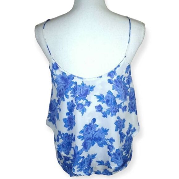 PAPER CRANE WHITE  & BLUE FLORAL CAMI SZ.XS EUC. - Picture 3 of 6